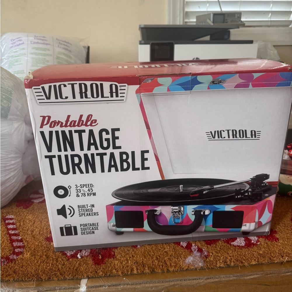 Victrola Portable Vintage Turntable - Multicolor